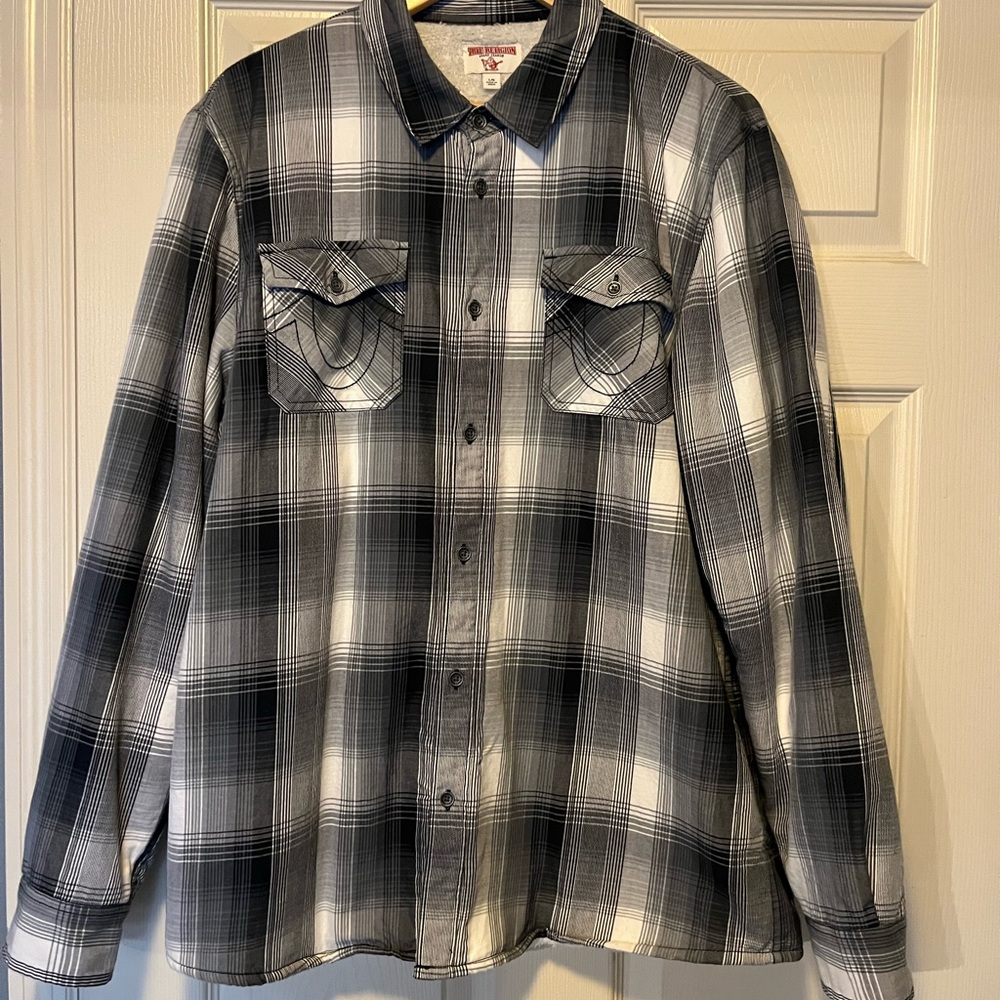 True religion lined Button-down Large